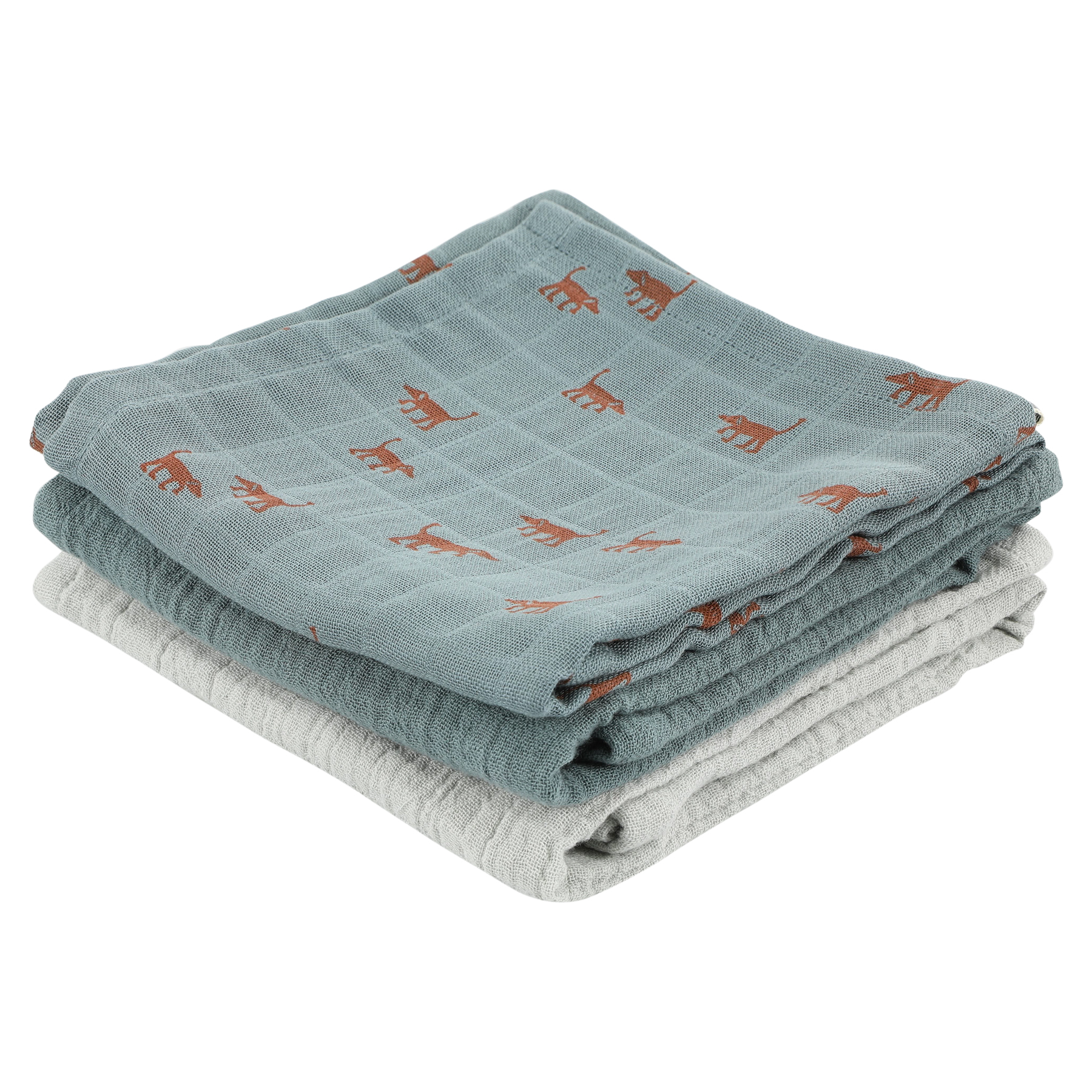 Muslin cloths 3-pack mix | 55x55cm - Playful Pup